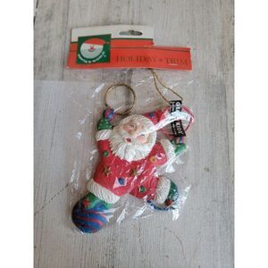 Vintage Kurt Adler Santa Claus circus ring toss ball balance unique ornament Xma